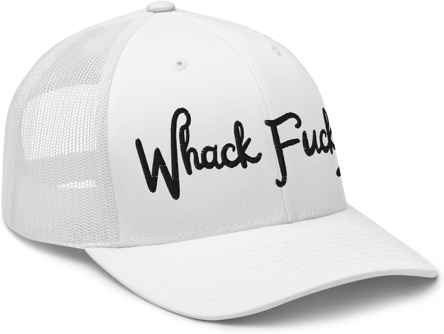 NG Whack Fuck Embroidered Curved Bill Trucker Hat Mid Crown Adjustable Funny Golf Cap