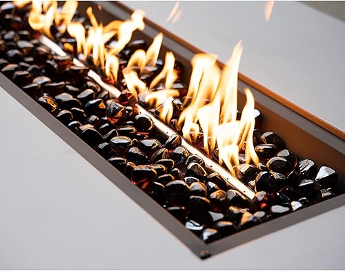 Miniatura 5 de onlyfire - Diamantes de vidrio ignífugo de 10 libras para hoguera de propano, piedras reflectantes de vidrio de 1 pulgada para chimenea de gas y