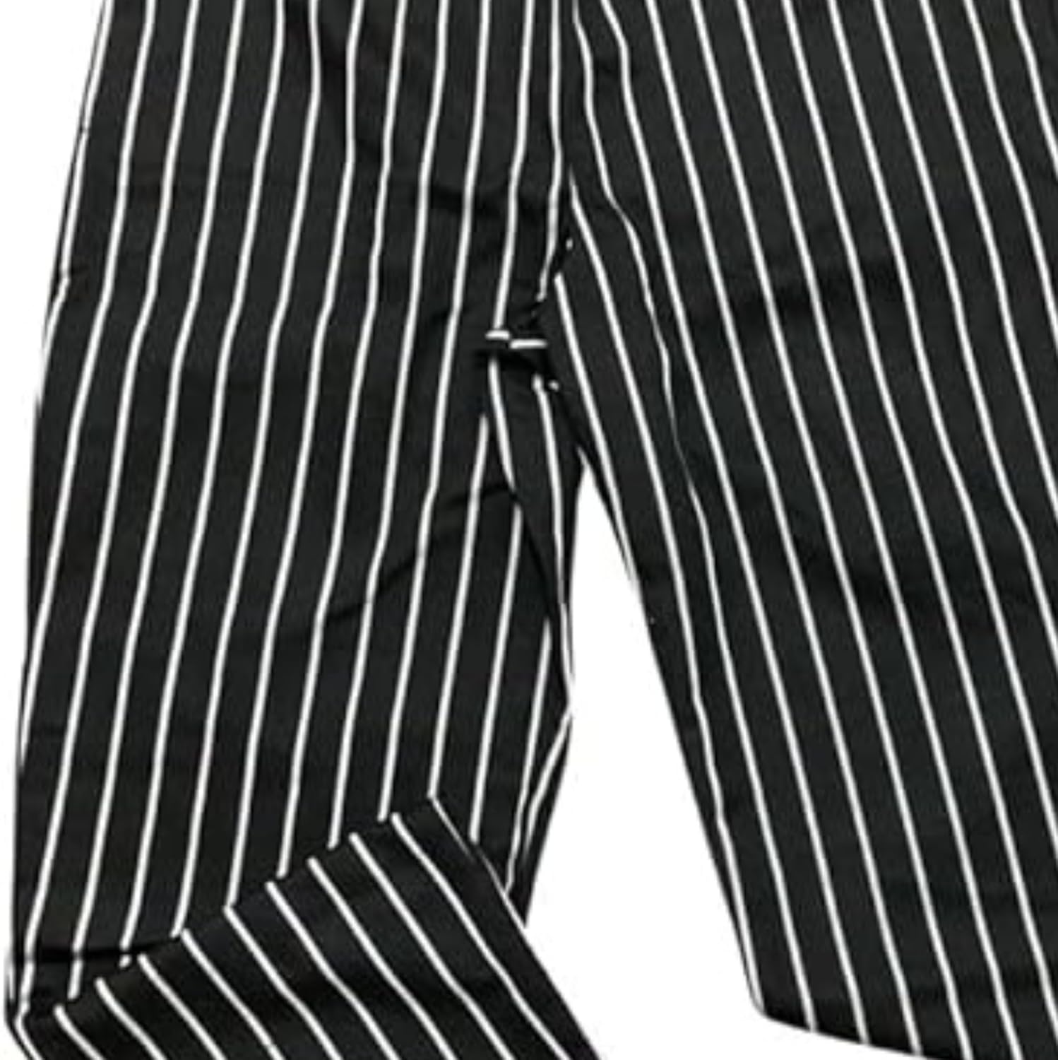TrueCraftware- Chalk Stripe Relaxed Fit Chef Pants Poly/Cotton Medium Size- Cotton Men Women Chef Pants Trouser with Draw String for Food Service Bakers and Culinary Professional