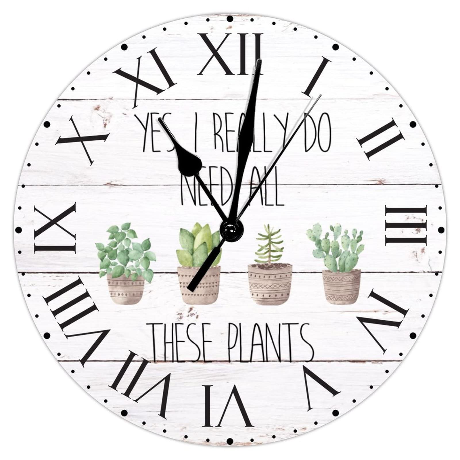 Grande horloge murale PVC 30 cm horloge silencieuse chiffres romains