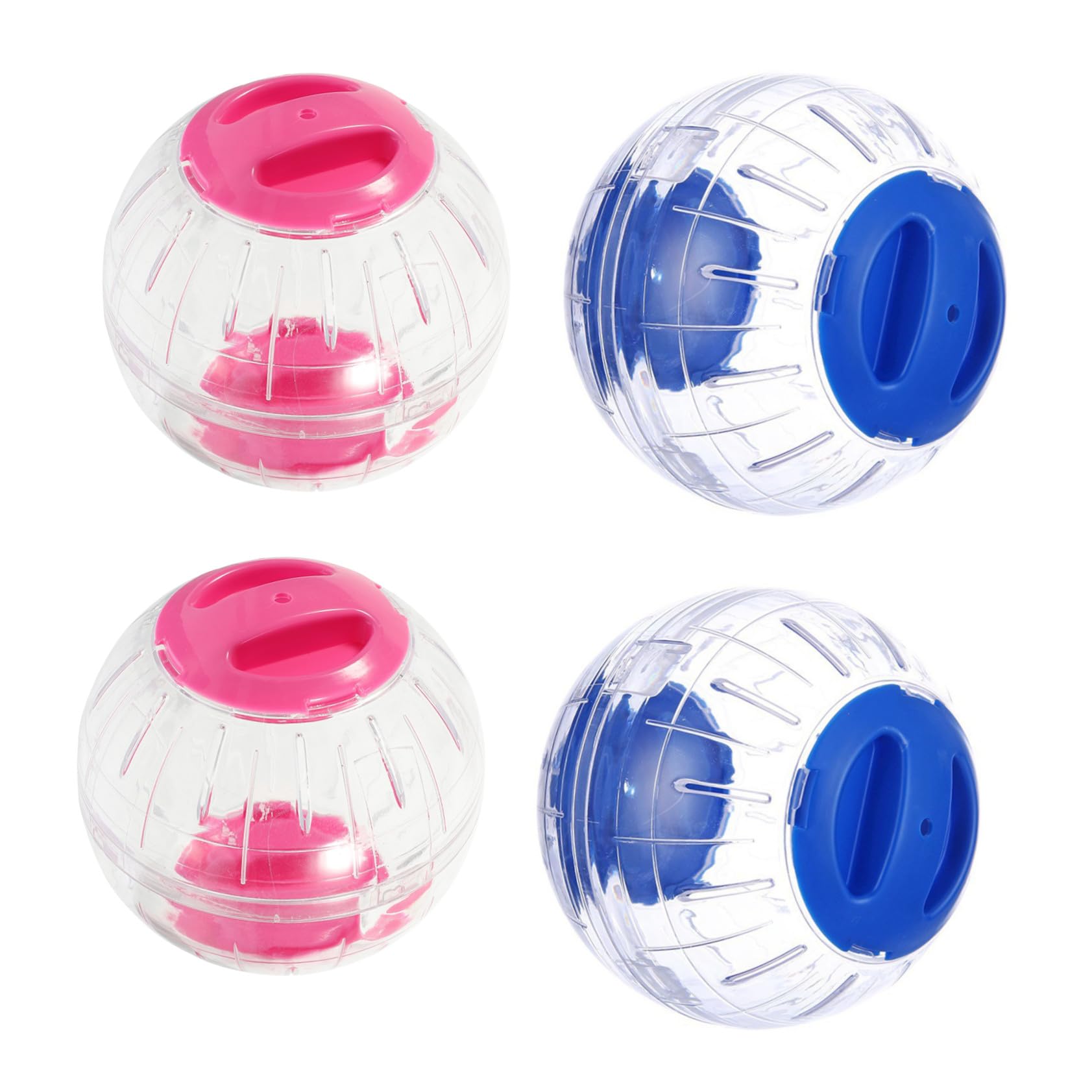 KOMBIUDA 4 Pièces Balle Exercice Transparente pour Hamster Lot de Roue Silencieuse Portable pour Petits Rongeurs Léger pour Souris Gerbille et Cochon d'Inde