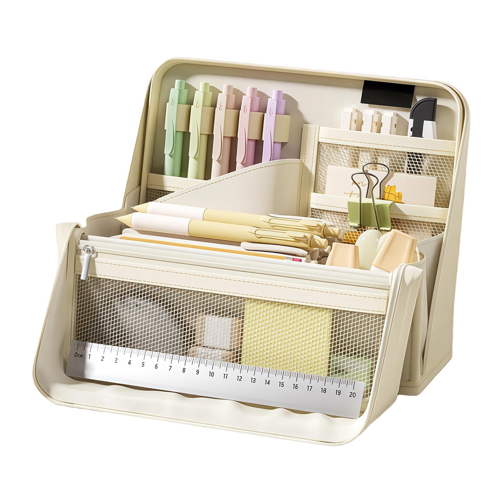 Trousse à crayons – Organiseur étanche de grande capacité avec plusieurs compartiments pour l'école, l'art, le maquillage, les voyages, le bureau, la maison – Idéal pour la papeterie et les