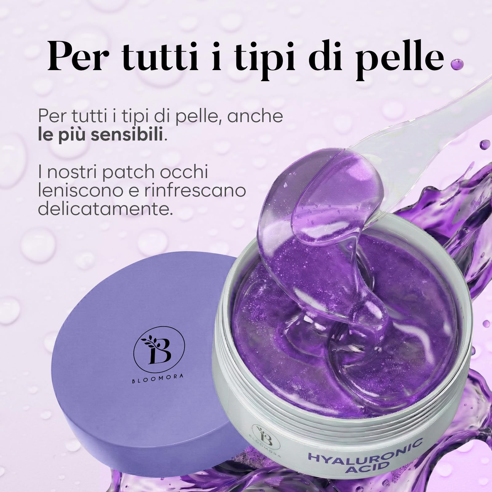 Patch Occhi Acido Ialuronico (30 Paia, 60 Pezzi) – Eye Mask Idratante e Levigante, Patches Occhiaie e Borse, Maschera Occhi in Gel Rimpolpante per Donne