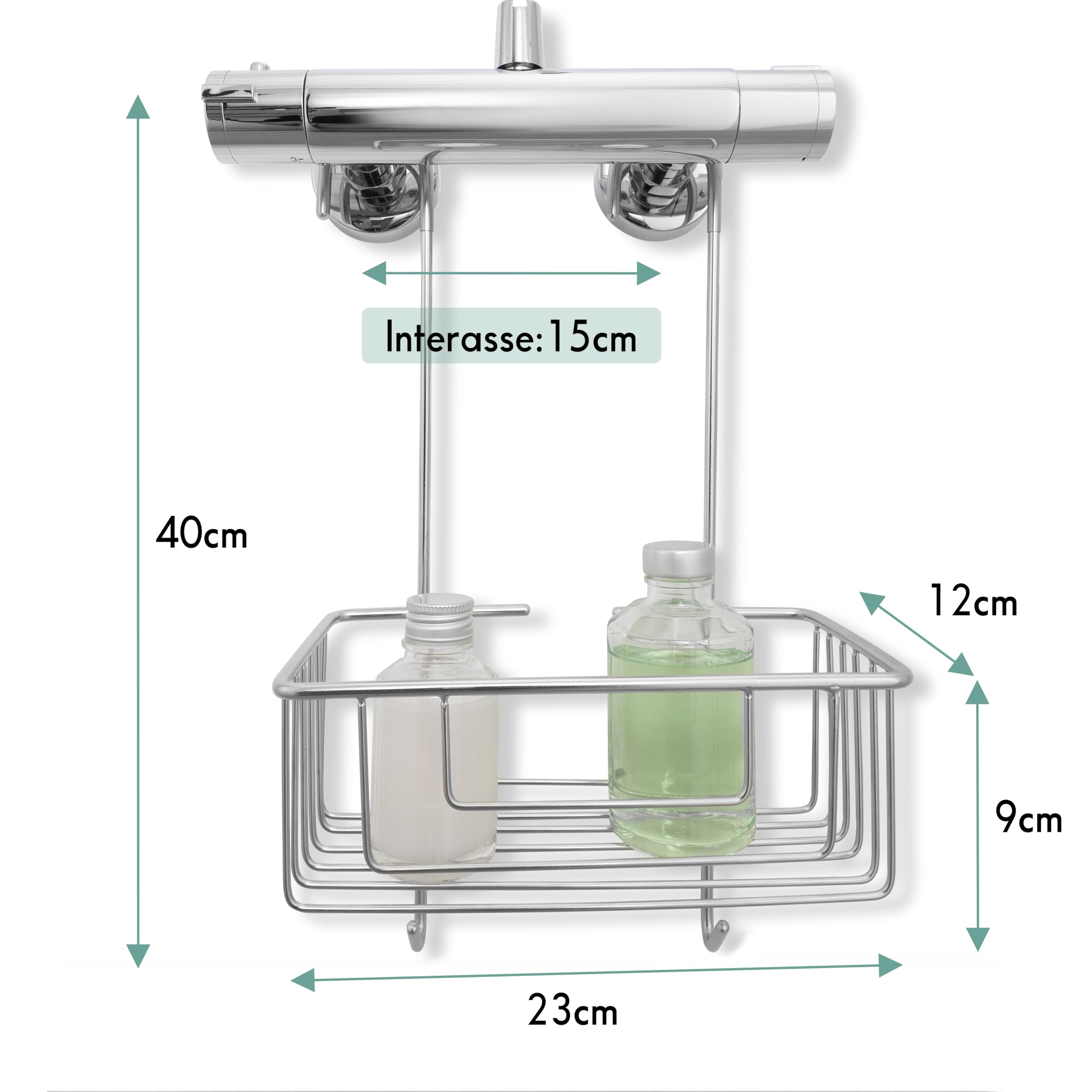 kowald ® Cesto portaoggetti per doccia da appendere al rubinetto, in acciaio inox, 100% antiruggine