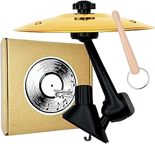 Mini Car Cymbal for Air Vent with drumsticks, Premium Alloy Crash Cymbal, Music Lover Car Accessory(Gold)