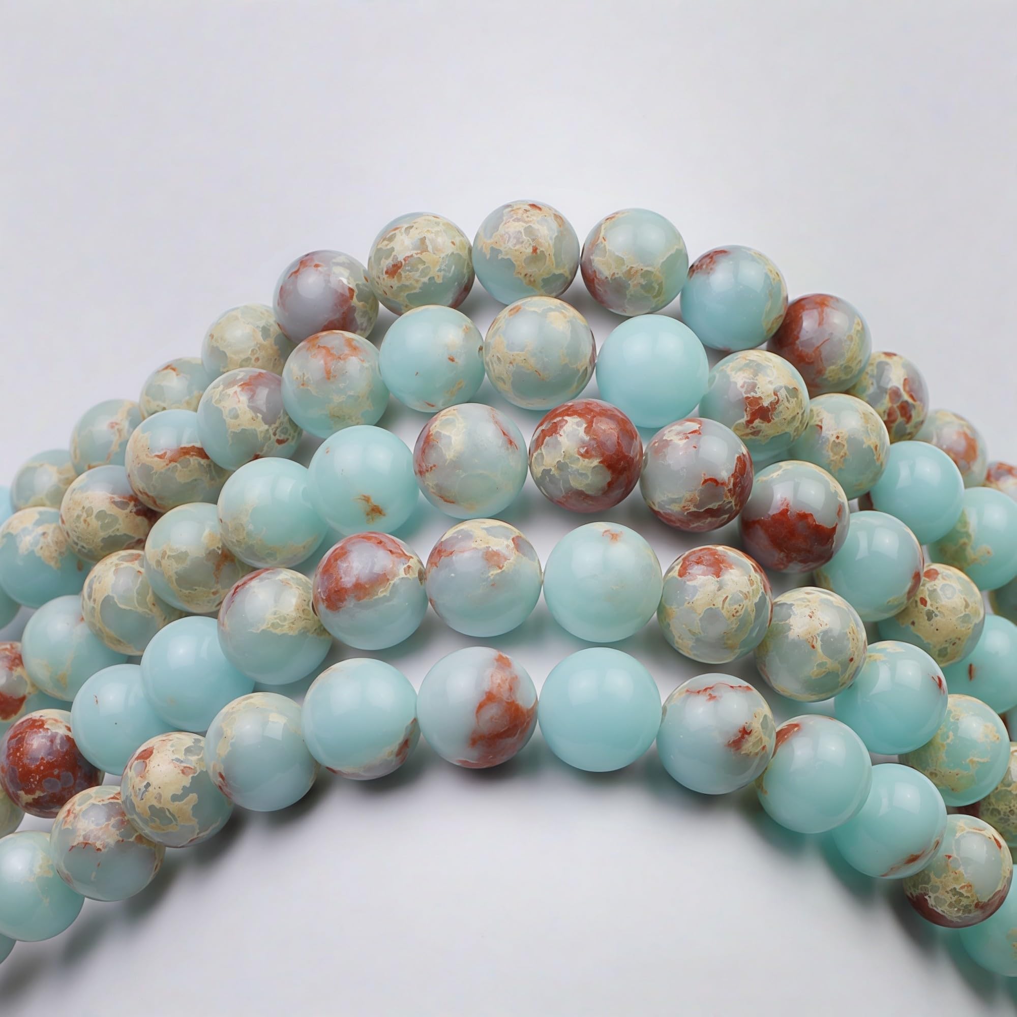 MJDCB 4mm 85 piezas Cuentas de Piedra Piel Serpiente Redondas Sueltas Piedras Semipreciosas Naturales para Hacer Joyas Pulseras Collares — view 6