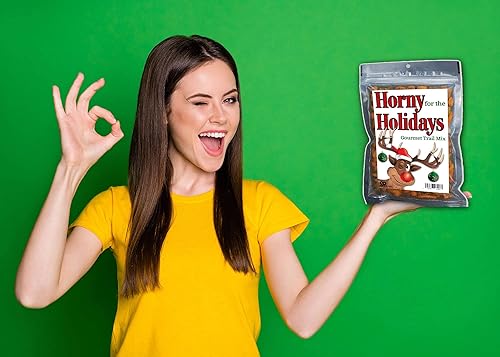 Miniatura 3 de Horny for the Holidays Trail Mix Gourmet Food Gifts - Divertidos rellenos de calcetines para hombres, renos rodolfos, regalos de Navidad, regalos de