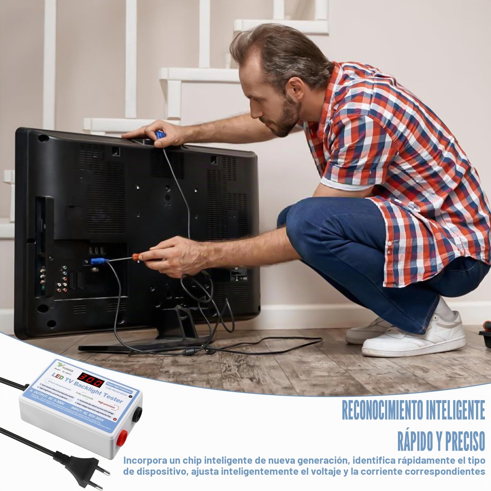 Probador de luz LED y retroiluminación de TV, comprobador de corriente con lápiz de prueba, comprobador de voltaje para reparaciones de luces LED
