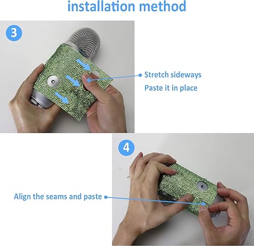 Miniatura 6 de Blue Yeti Pop Filter  Bonita calcomanía con purpurina, piel brillante de diamante brillante con micrófono de espuma compatible con micrófonos Yeti