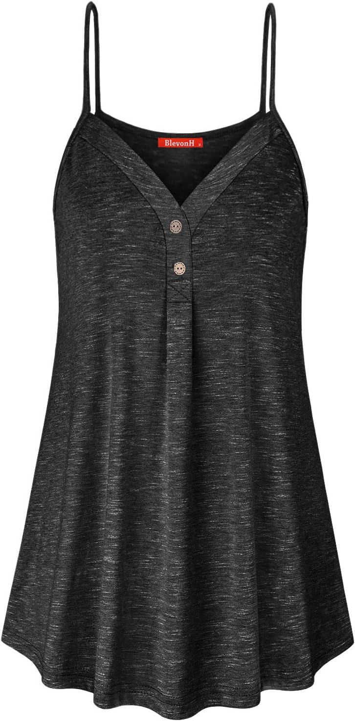 BLEVONH Womens Sleeveless Basic Loose Tank Top Summer Spaghetti Strap Camisole