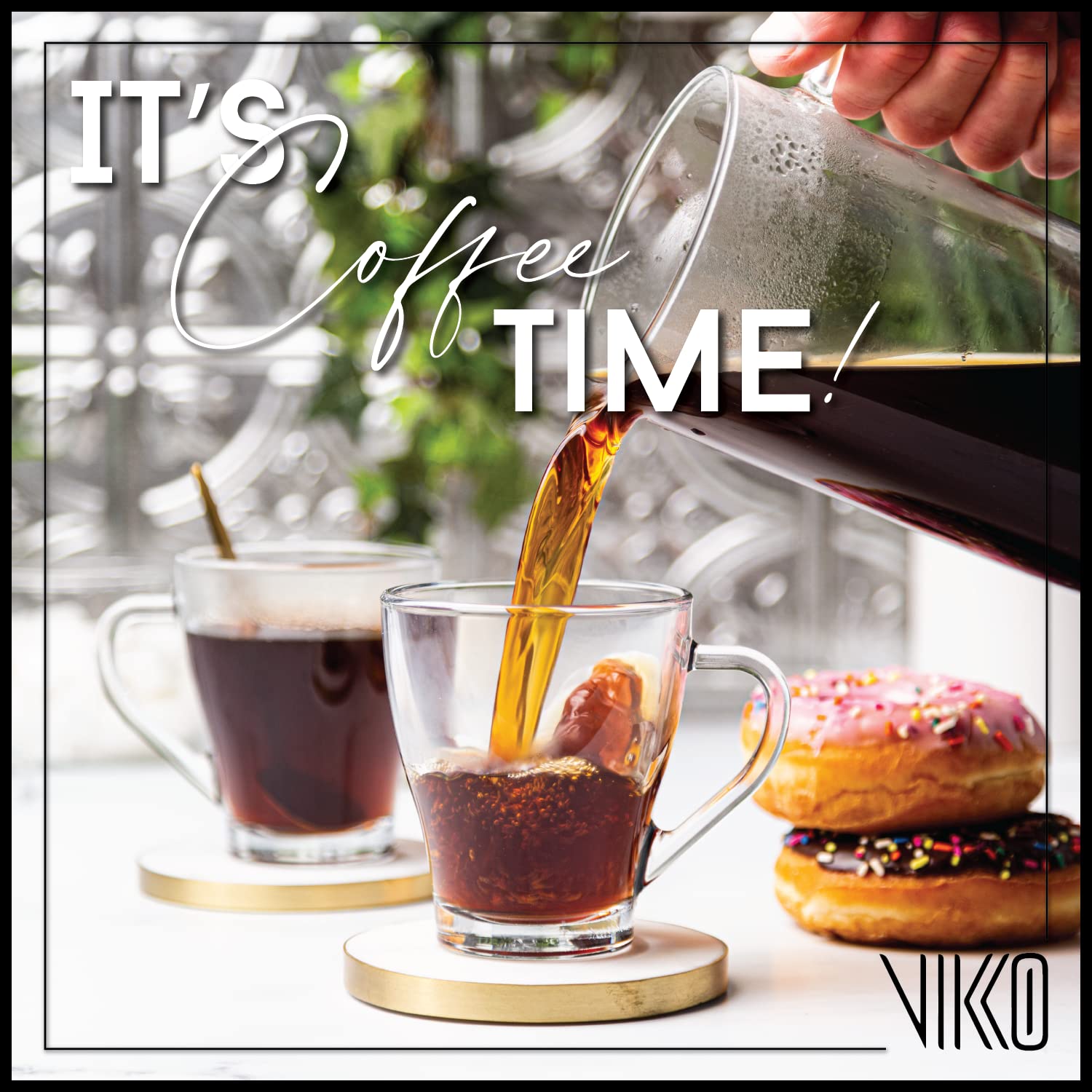 Amazon.com: Vikko 9 Ounce Glass Coffee Mugs, Thick and Durable For Coffee,  Tea, Cider, Great for Layered Drinks, Microwave and Dishwasher Safe  Set  of 6 Clear Glass Mugs  3.4 Diameter