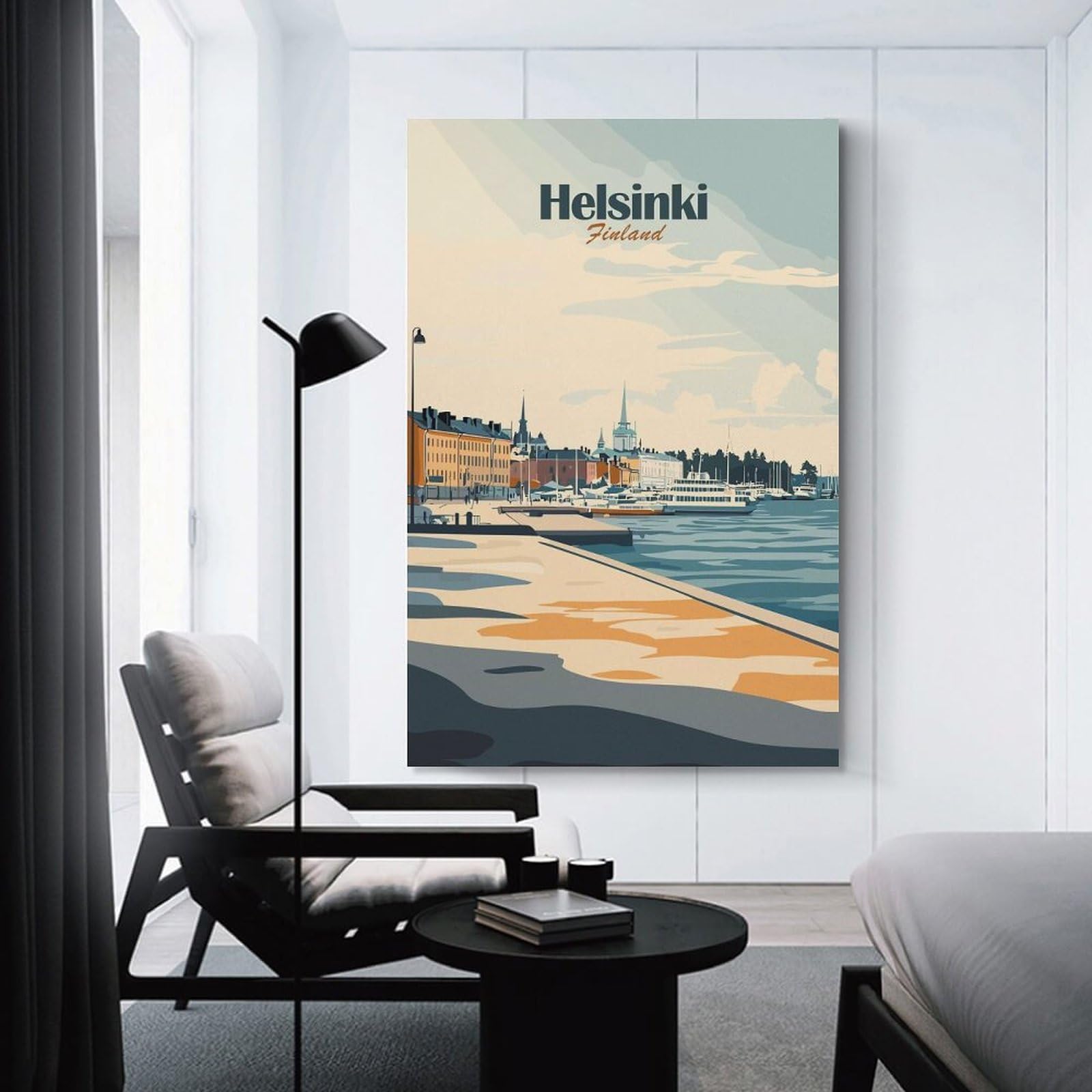 Junmoney Canvas Art Print Helsinki Finland Travel (3), 12x18inch(30x45cm), for Home Office, Desk Area Or Studio, Wall Art That Adds Style to Work Areas