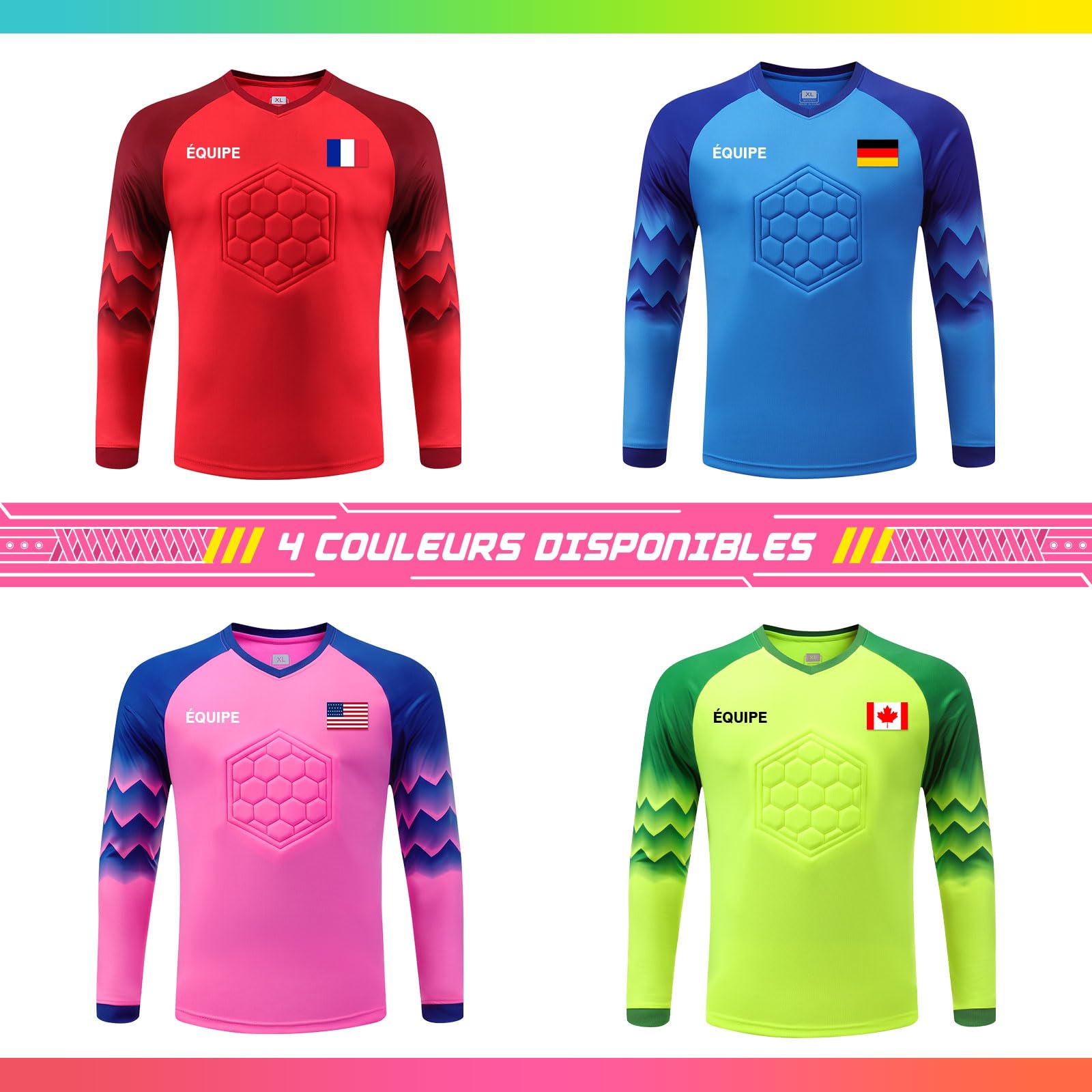 ORYG Kit Gardien Personnalisé Maillot de Football Personnalisé pour Enfants Jeunes Adultes avec Logo Nom de L'équipe