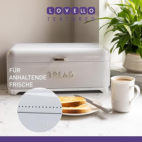 Miniatura 5 de KitchenCraft LOVELLO LOVBBWHT - Panera texturizada (16.5 x 8.7 x 7.1 in), color blanco