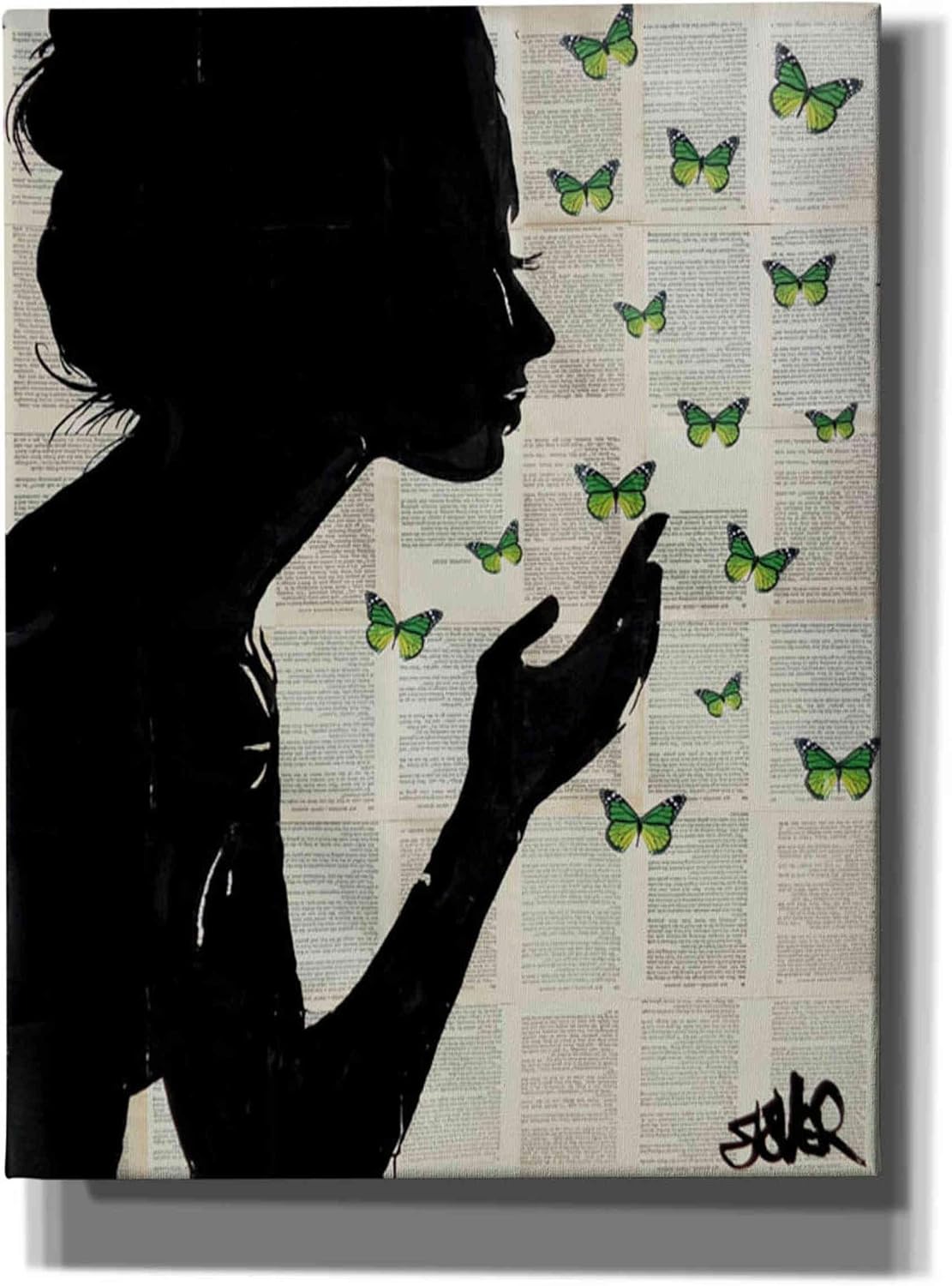Epic Graffiti 'Simplicity Green' by Loui Jover, Canvas Wall Art, 12"x16"