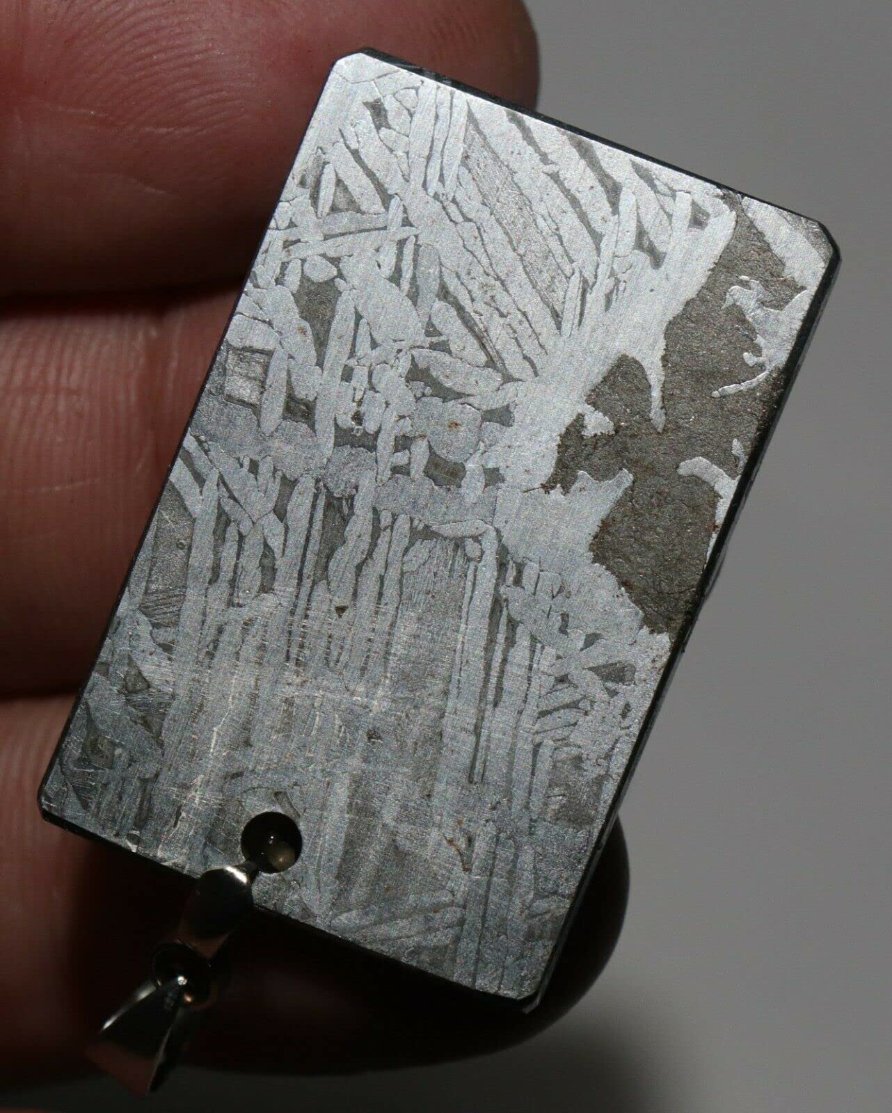 GRENFAS Muonionalusta Meteorite Necklace Pendant Part Slice 02