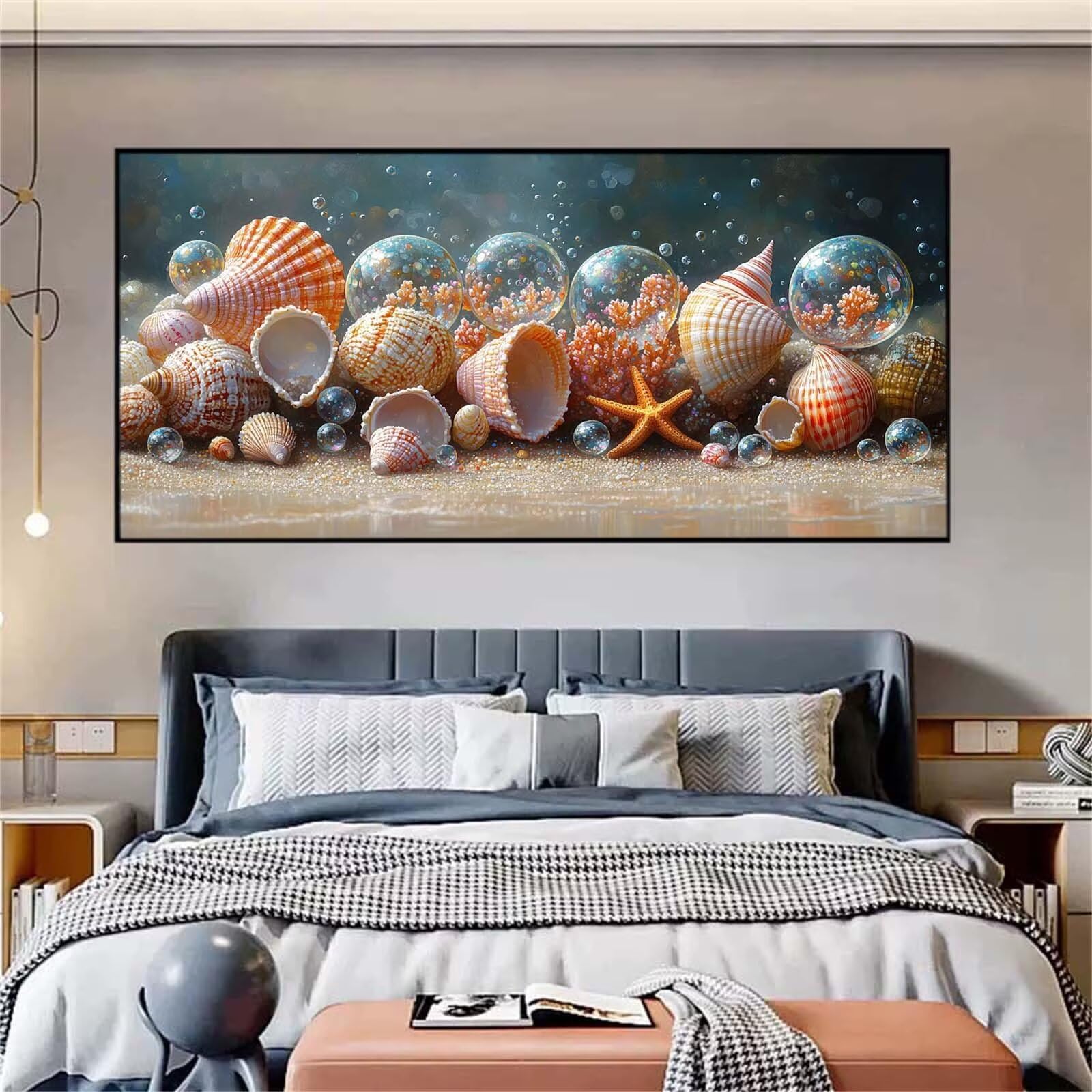 Diamond Painting conchiglia Diamond Painting Kit Completo,5D conchiglia Pittura Diamante,DIY Strass per Principianti Diamantini Crystal Art per Principianti Decorazioni per Casa Regali 90x180cm L-248