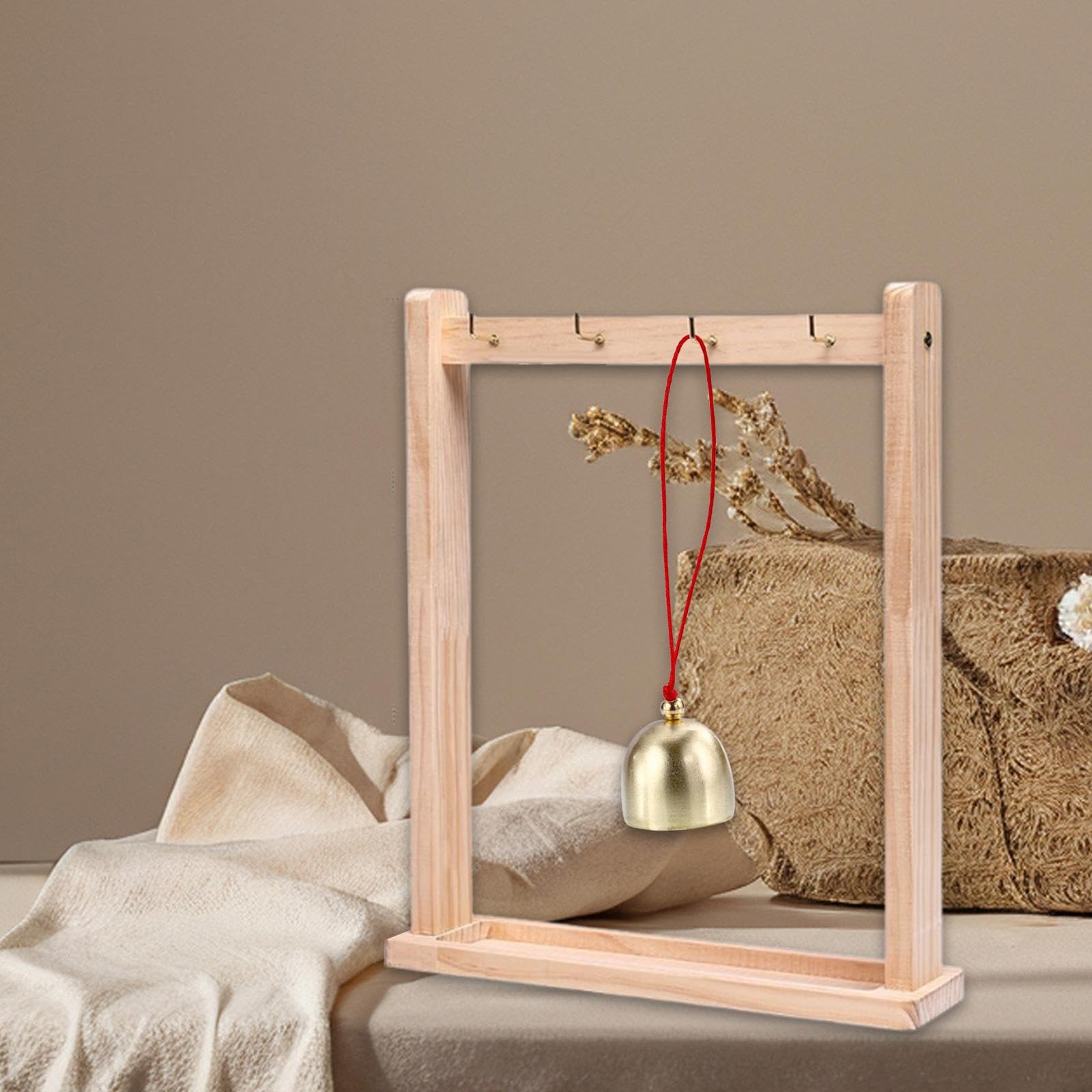 Supporto per carillon, supporto per gong, stabile, multifunzionale, porta carillon in legno, per orecchini, collane, bracciali, sala da tè