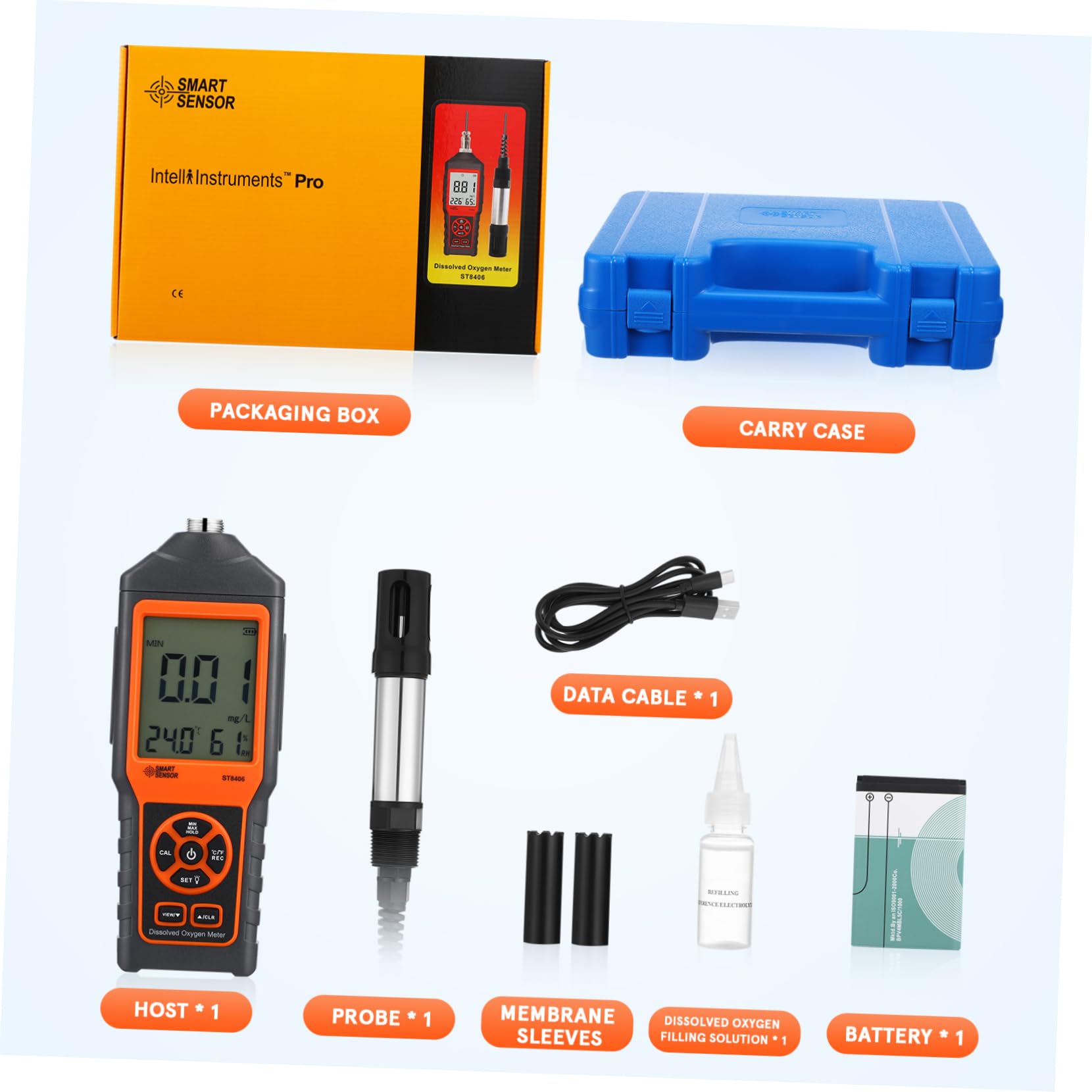HEMOTON 1 Juego Medidor Digital de Disuelto Portátil para Acuicultura Kit de Pruebas de Agua con Pantalla LCD y para y Análisis de de Agua