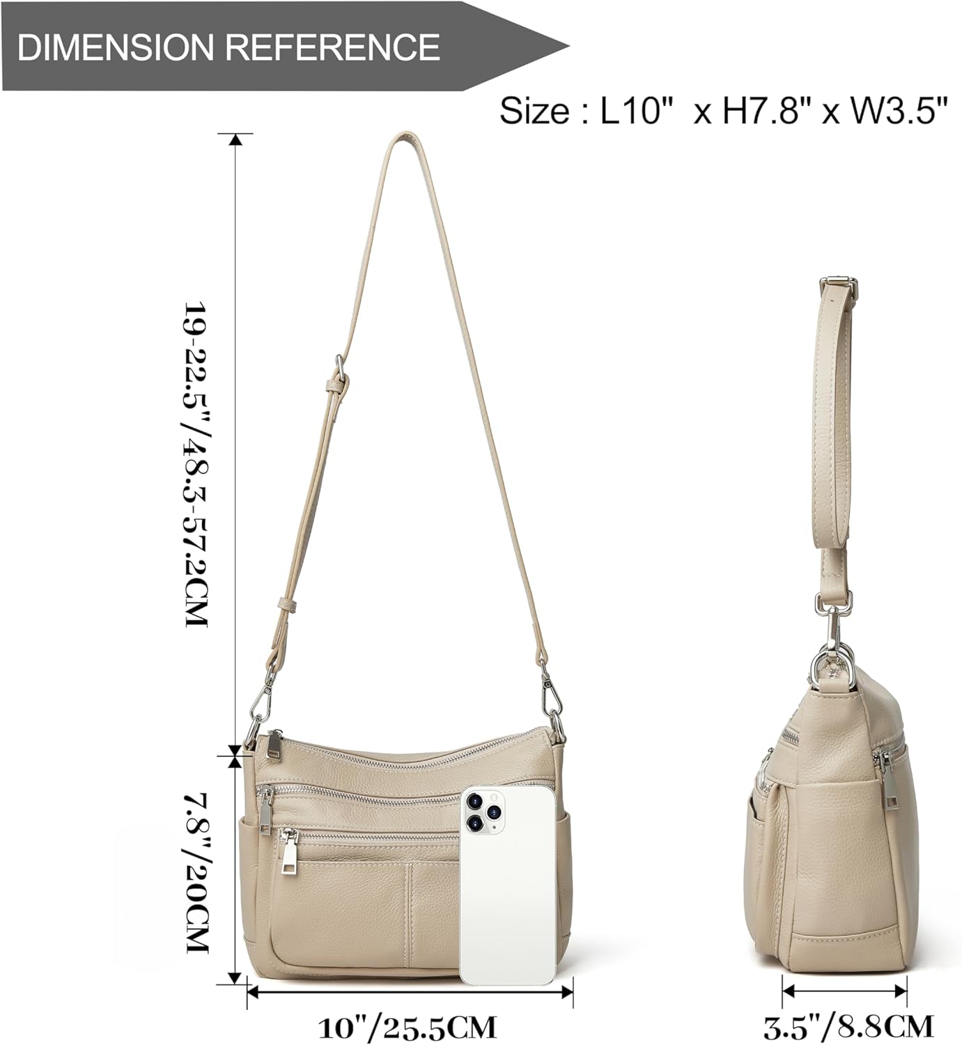 DAILANDO Soft Multi Pockets Shoulder Bag for Women, Large Multi Functional Crossbody Purse With Two Detachable Straps