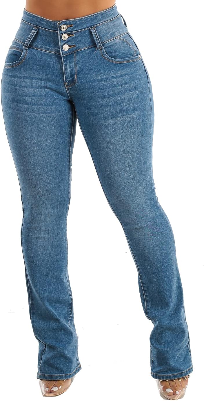 Moda Xpress Women's Butt Lifting High Waisted Bootcut Jeans - Stretchy, Comfortable Flare Jeans in Junior Size Vintage Style - Image 5