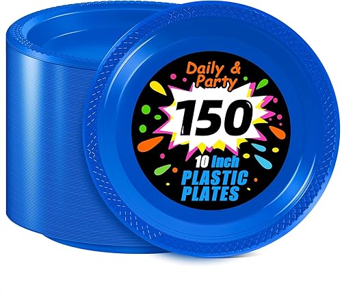 Miniatura 29 de WELLIFE Platos de postre negros de 7 pulgadas, 150 unidades, platos de postre de plástico desechables para fiestas, pasteles, aperitivos, ensaladas,