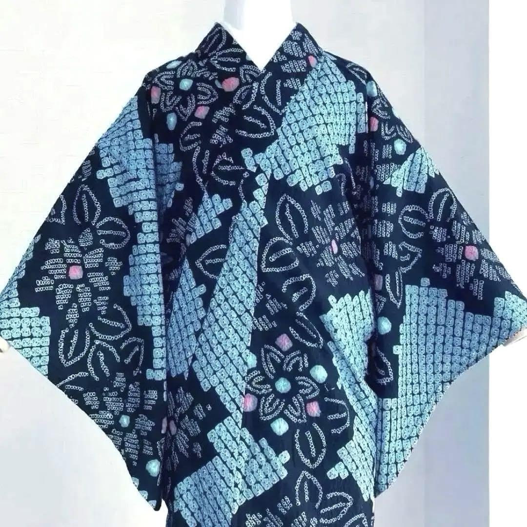 Amazon.co.jp: 有松絞り 蜘蛛絞り 高級浴衣 美 みずあさぎ 水
