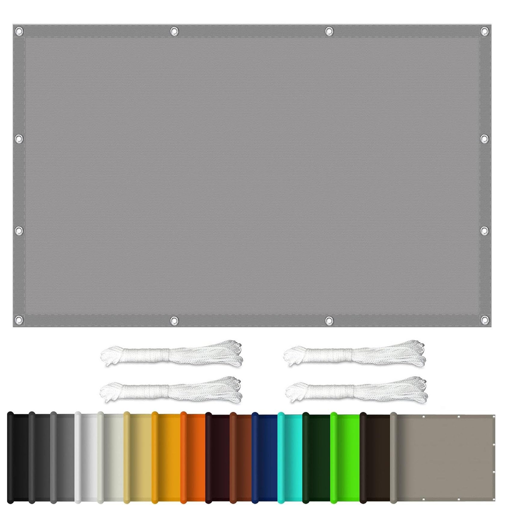 Voile d'ombrage rectangulaire de qualité supérieure gris clair 3.5x5m