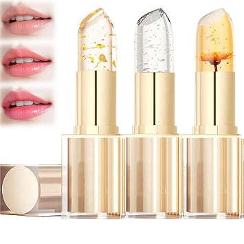 MUNIP TransferProof Color Changing Lipstick,Signature Lipstick,Clear Lipsticks That Changes color,Crystal Flower Jelly,Long Lasting Moisturizing1set