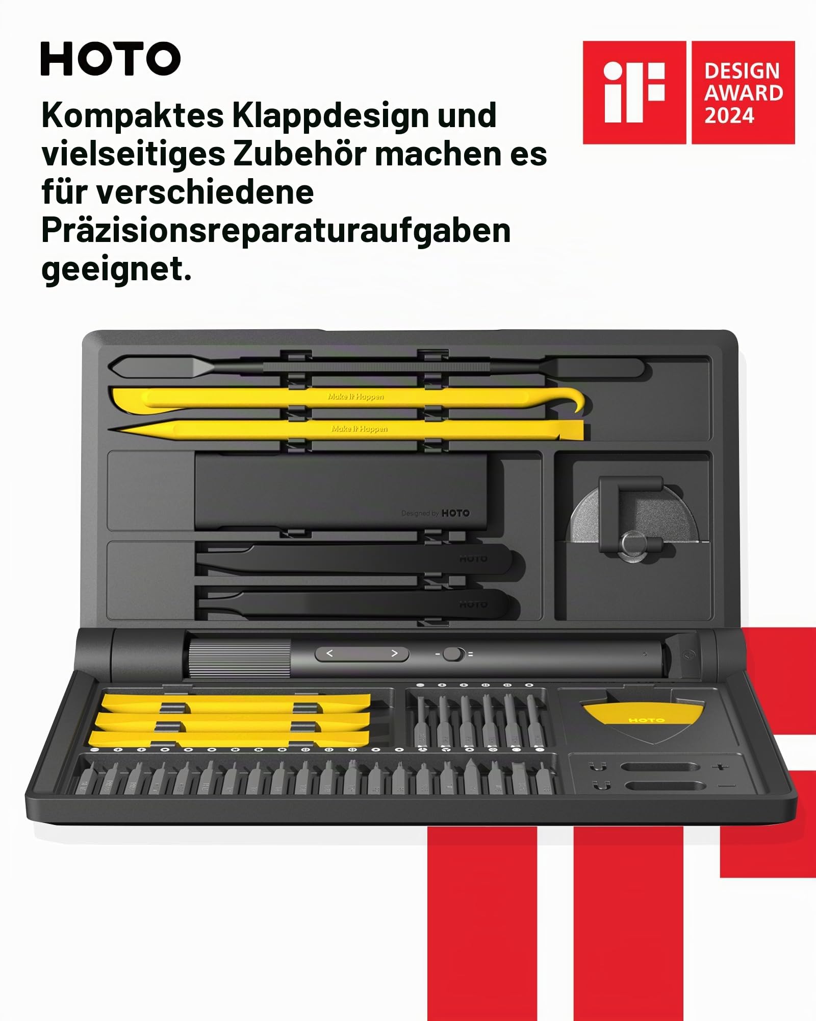HOTO Präzisions-Schraubendreher-Set, 48 in 1 Magnetische Bits, Werkzeug | Handy Reparatur für Brillen Uhren Uhrmacher PC Laptop Switch PS4/5 Kamera, Feinmechaniker Schraubenzieher Set