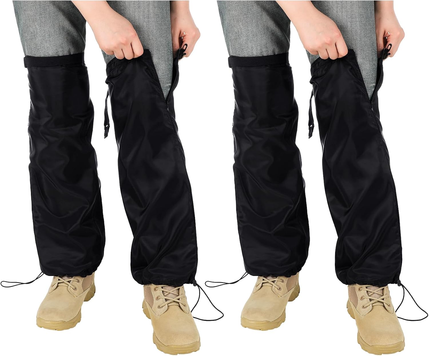 Cutecrop 4 Pcs Lawn Care Leg Gaiters Garden Trimming Weeding Adjustable Lightweight Leg Gaiters Waterproof Boot Guards for Men Women Landscaping Farm Working Outdoor Hunting Hiking