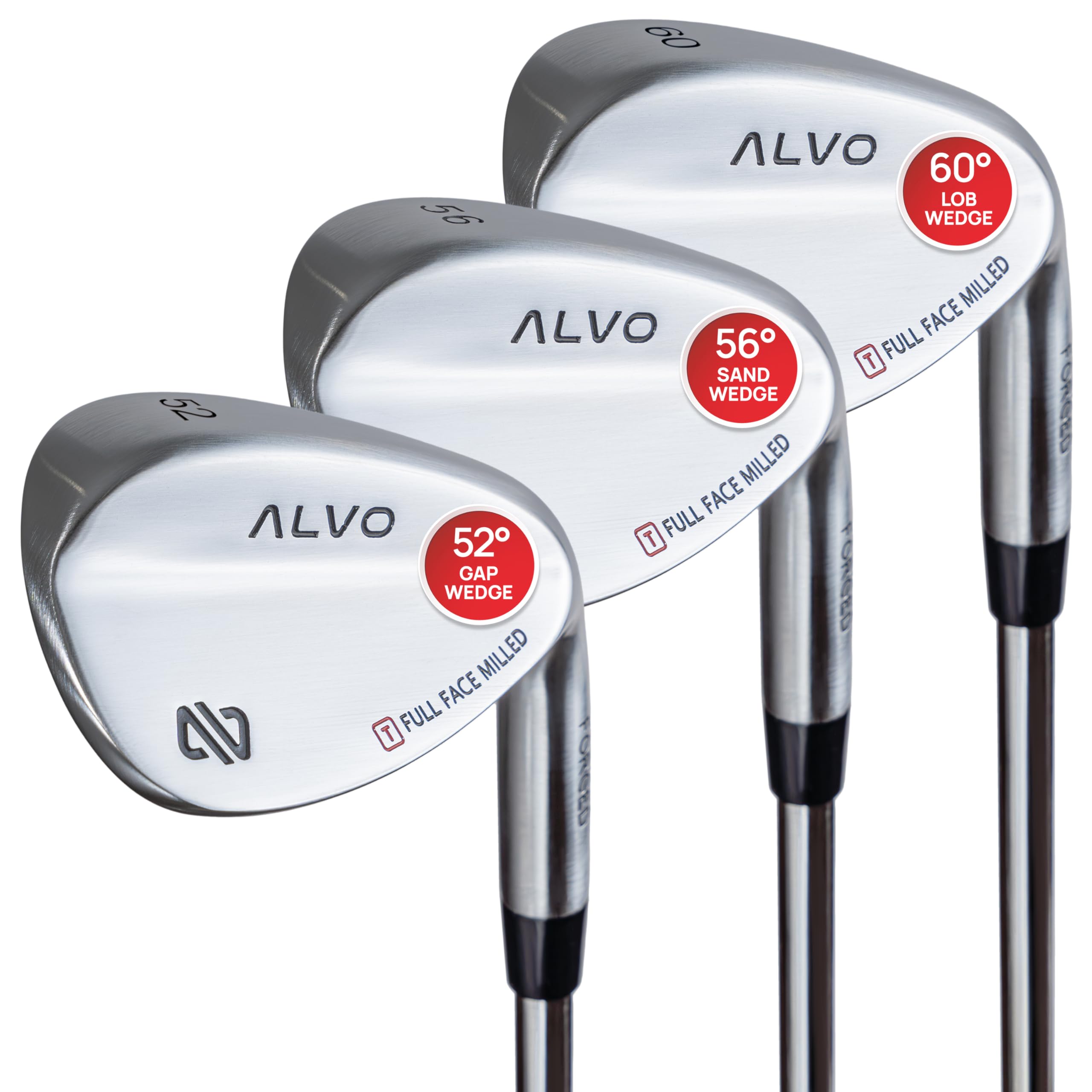 Premium Full Face Golf Wedges, Golf Wedge Set, 3 Wedges 52/56/60 Degree,Lob,Gap,Sand Golf Club for Men, Premium Grip, Right Hand