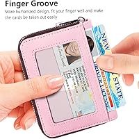 Vista 25 de FurArt - Cartera para tarjetas de crédito, soporte para tarjetas con cremallera para hombres y mujeres, bloqueo RFID, cartera con llavero