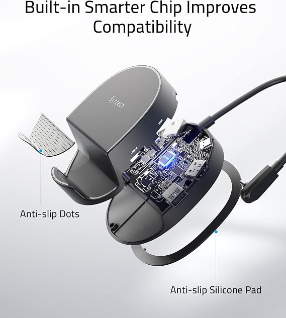 Syntech Mini Dock Compatible with Steam Deck/Steam Deck OLED/ROG Ally, 6-in-1 Docking Station with HDMI 2.0 4K@60Hz, Gigabit Ethernet, 3 x USB 3.0, PD Charging Stable Round Doc