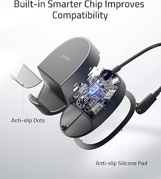 Syntech Mini Dock Compatible with Steam Deck/Steam Deck OLED/ROG Ally, 6-in-1 Docking Station with HDMI 2.0 4K@60Hz, Gigabit Ethernet, 3 x USB 3.0, PD Charging Stable Round Doc