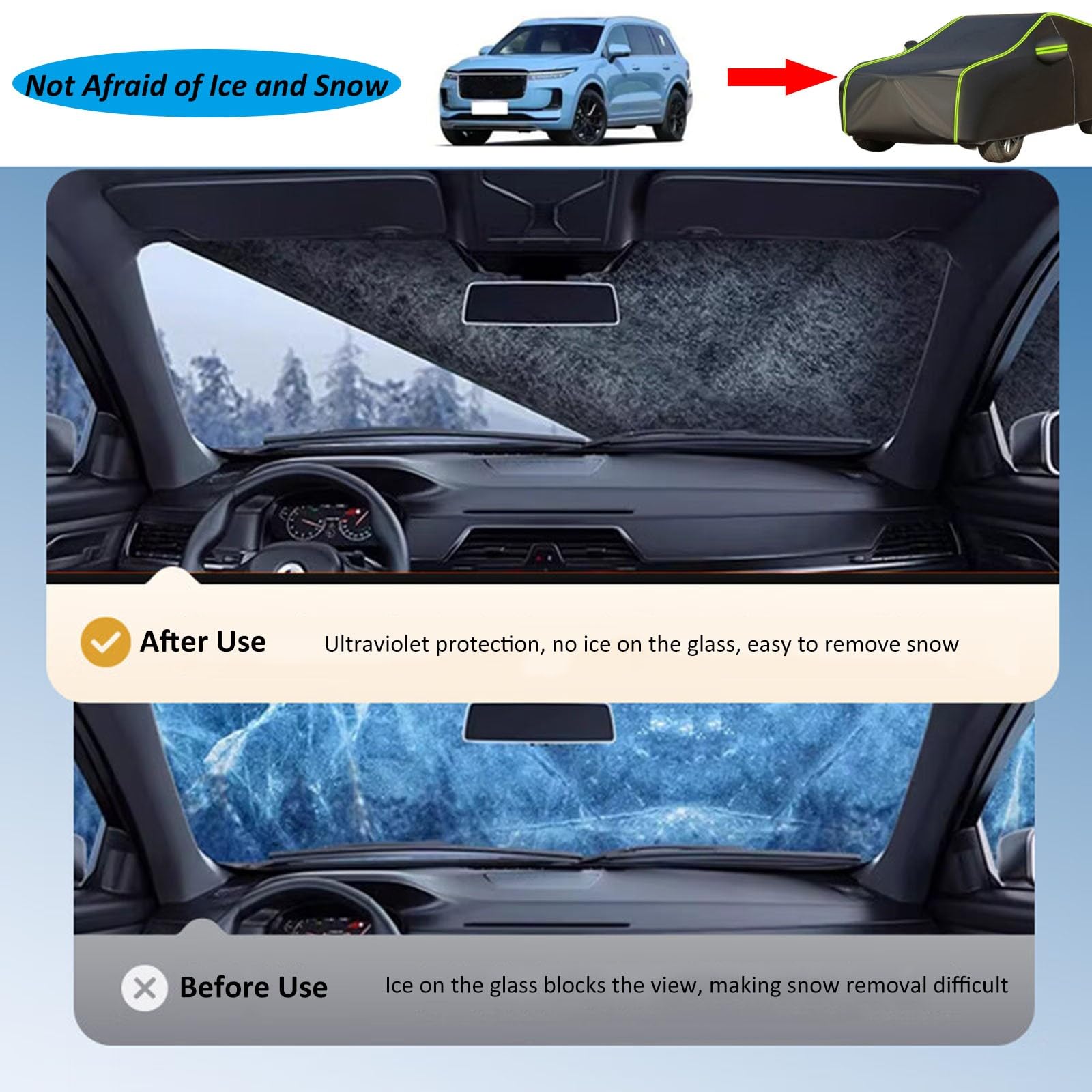 Telo Copriauto per Smart Forfour 2014-2022 Telo Auto,Copri Auto per Esterno Impermeabile Antipolvere Anti UV Anti Vento Copertura Personalizzato con Zip Laterale E Strisce Riflettenti,Black