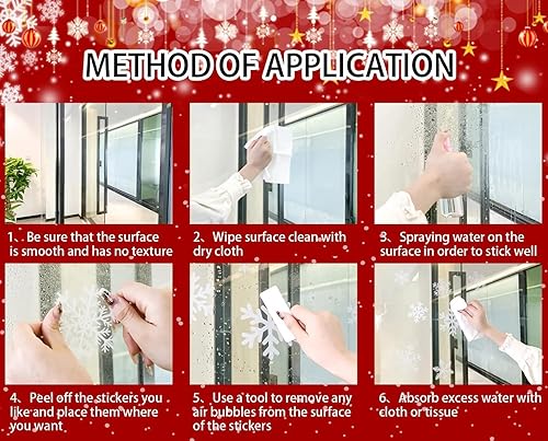 Miniatura 7 de 8 hojas de copos de nieve blancos para ventana, calcomanías de copos de nieve de Navidad, calcomanías de ventana de nieve de invierno, decoración de