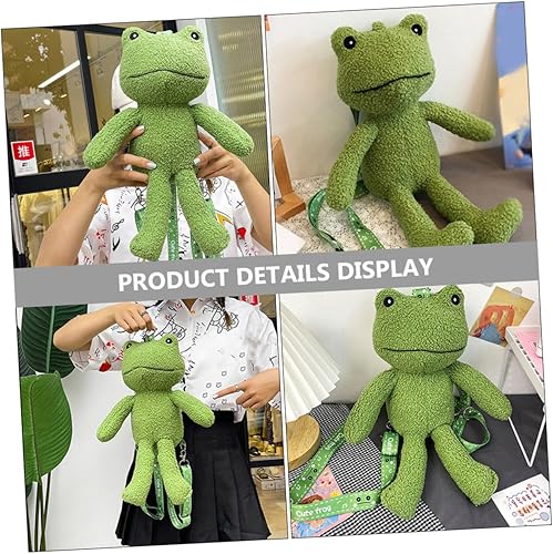 Miniatura 3 de SHERCHPRY mochila linda mochila 'mochilas lindo bolso de forma de rana bolsa de hombro de rana de felpa bolsa de mochila de felpa Bolsos de hombro