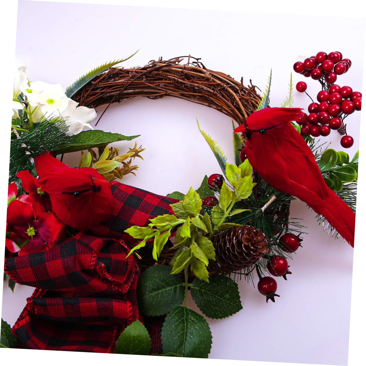 12pezzi Decorazione di Uccelli Cardinali Rossi con Clip per Uccelli di Natale da Appendere all Albero Altri Luoghi Desiderati Realizzata in Piuma Clip di Ferro Sicura e Durevole