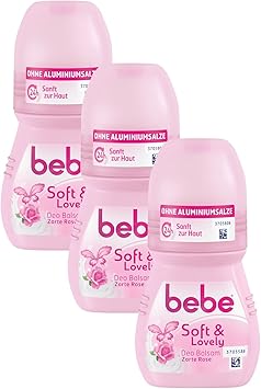 Bebe Soft Lovely Deodorant Balm Roll On Delicate Rose Gentle Deodorant Roller Without Aluminium With