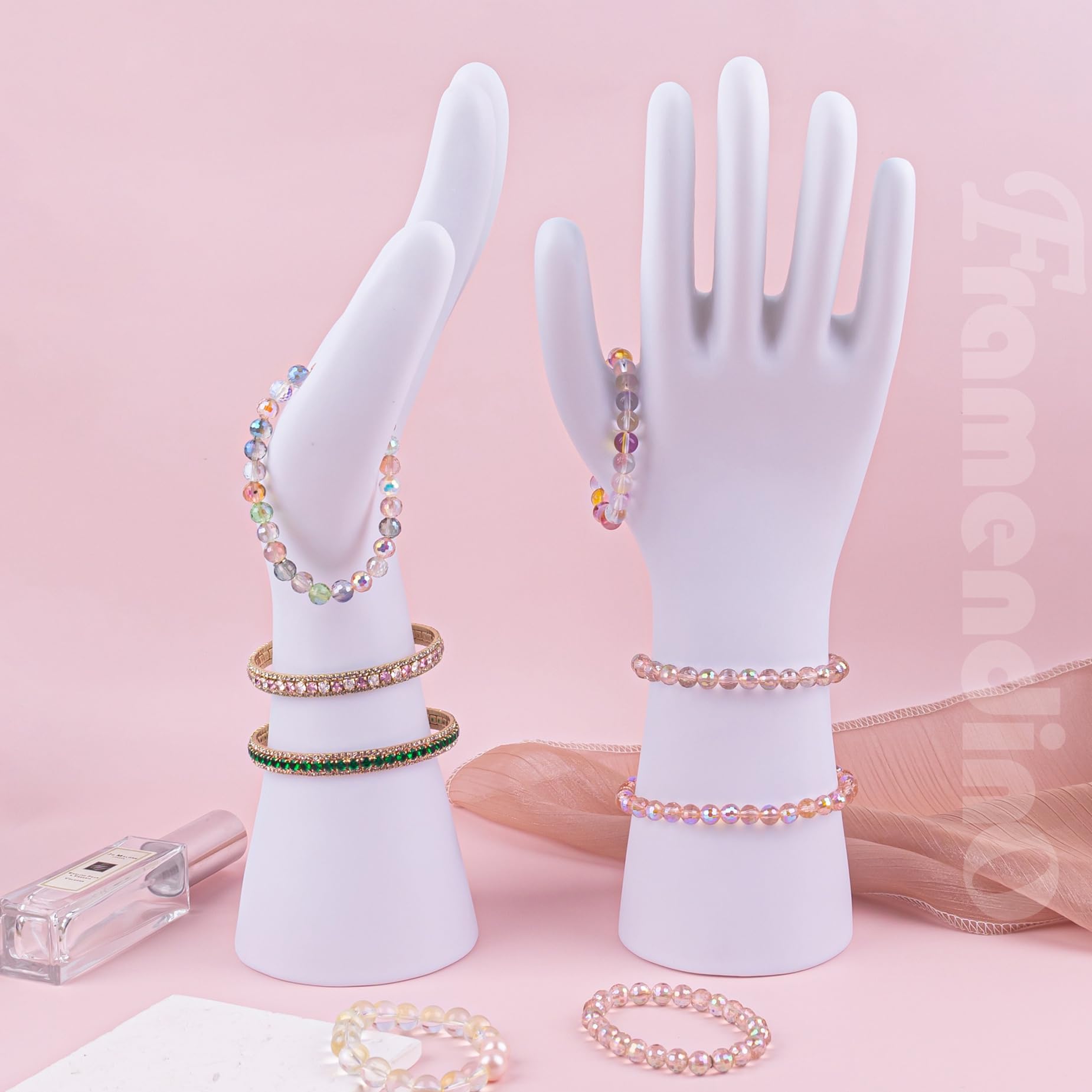 Framendino Left Female Mannequin Hand Display - White Jewelry Holder For Bracelets & Rings - View #9