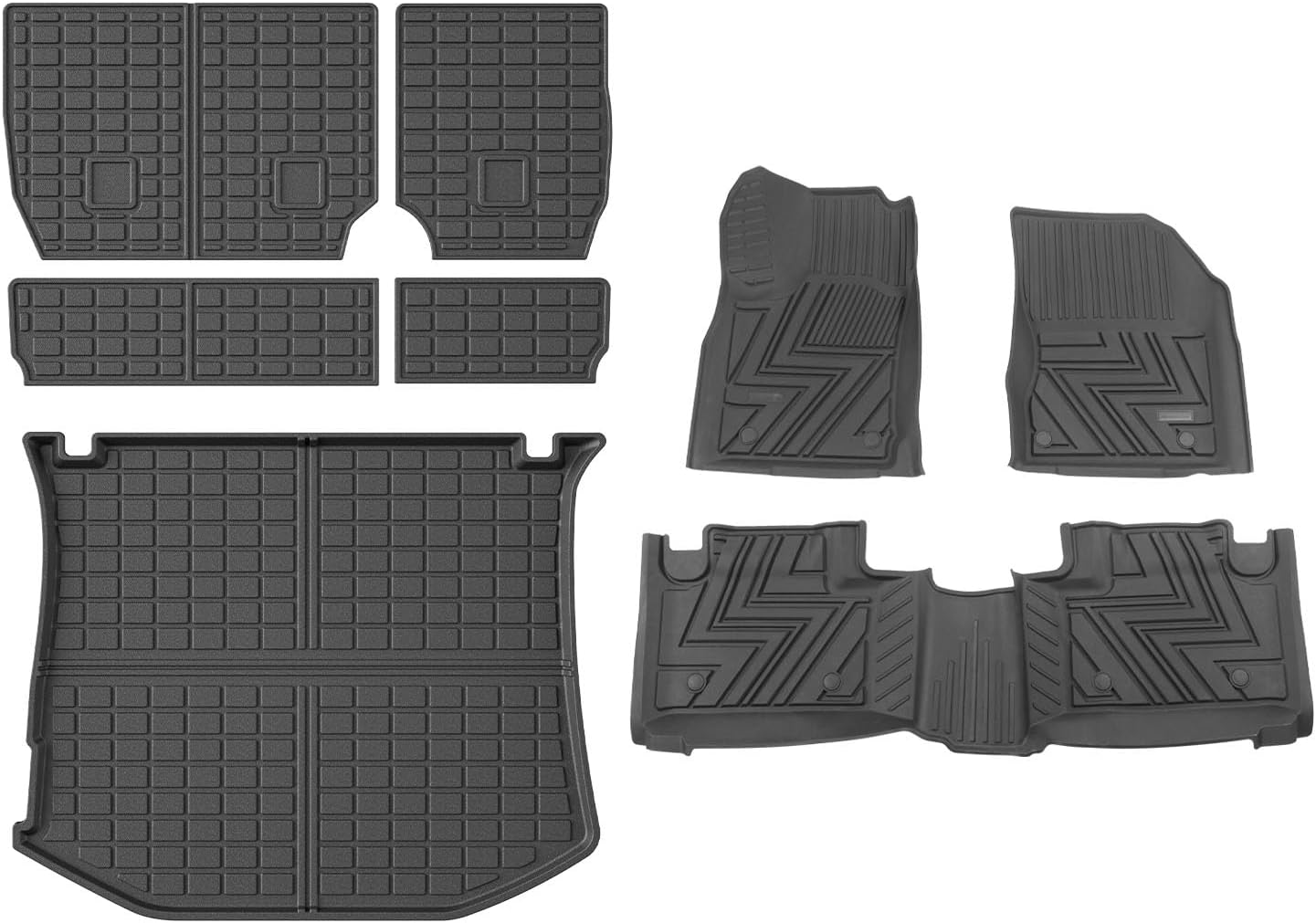 powoq Cargo Mat Compatible with 2021-2026 Jeep Grand Cherokee L Overland Trunk Mat Backrest Trunk Liner TPE Cargo Liner Replacement for 2021-2026 Jeep Grand Cherokee L Accessories