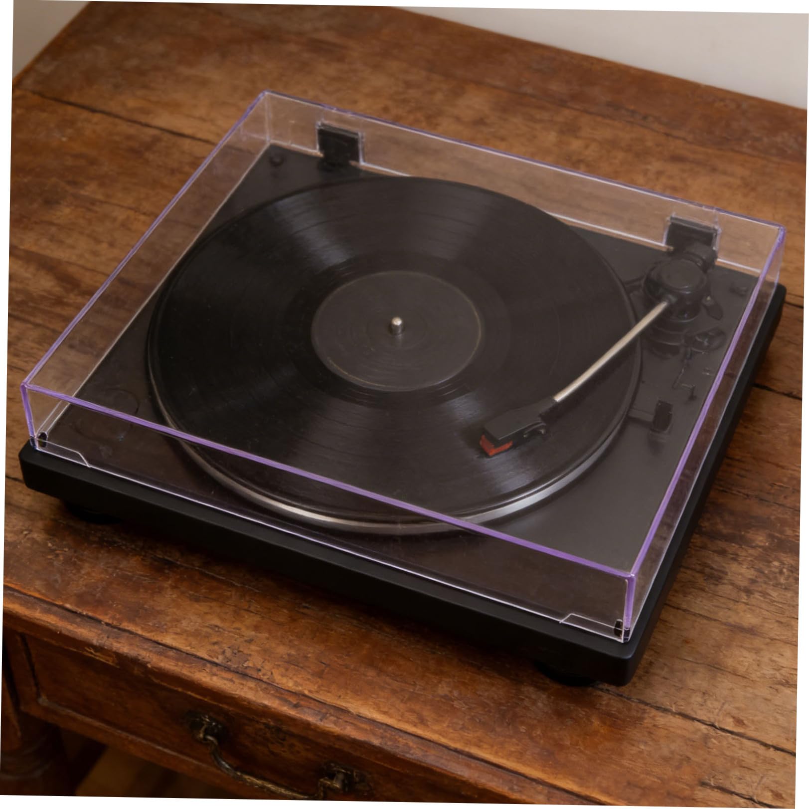 GALPADA Coperchio Antipolvere Rigido Trasparente in Acrilico per Vinili 41x33x6 Cm, Copertura Protettiva per Componenti Stereo, Protezione Antipolvere Totale per Apparecchiature Audio
