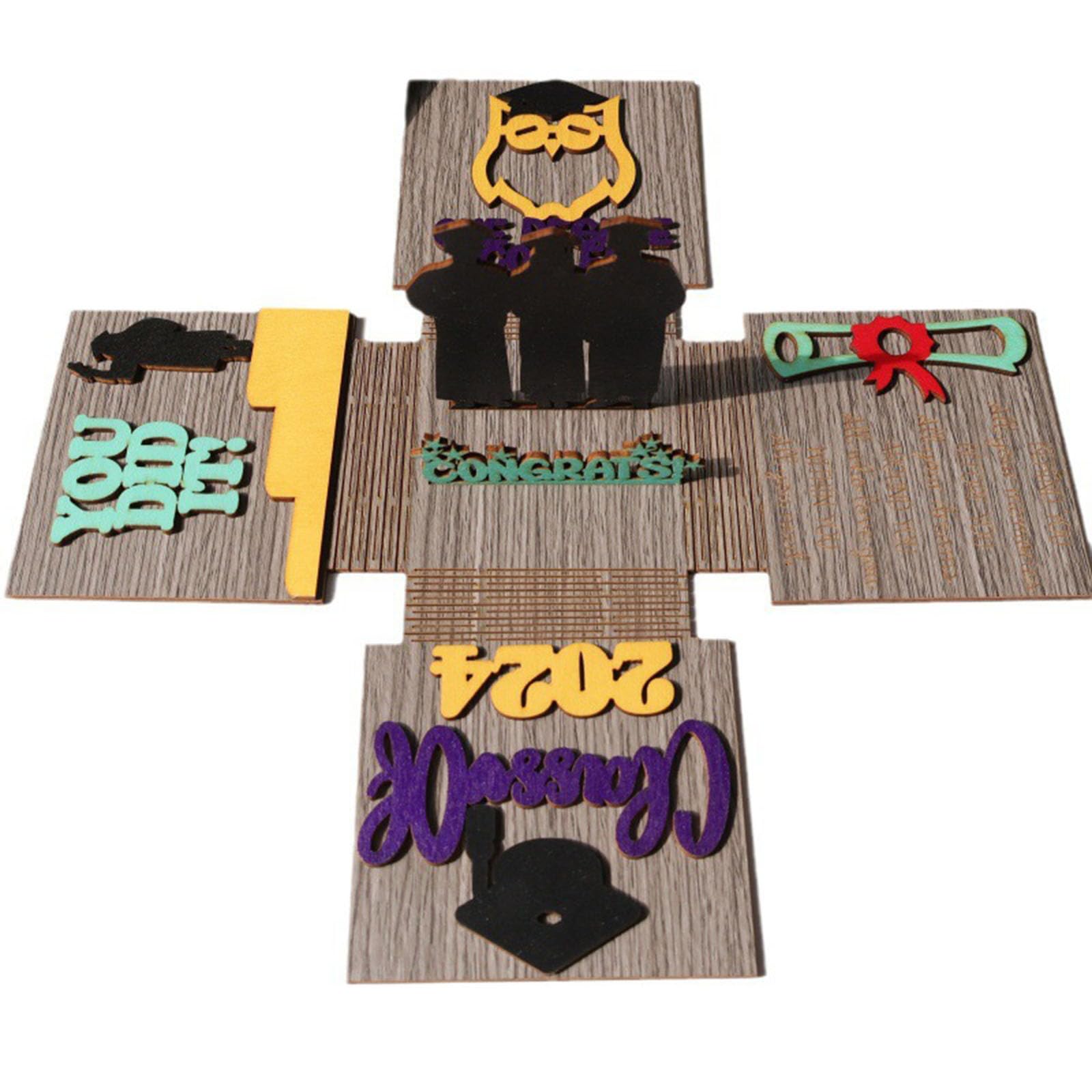 jiingekk Customizable Graduation Hat Box Present For Graduating Class Funny Desk Sign For Colleagues