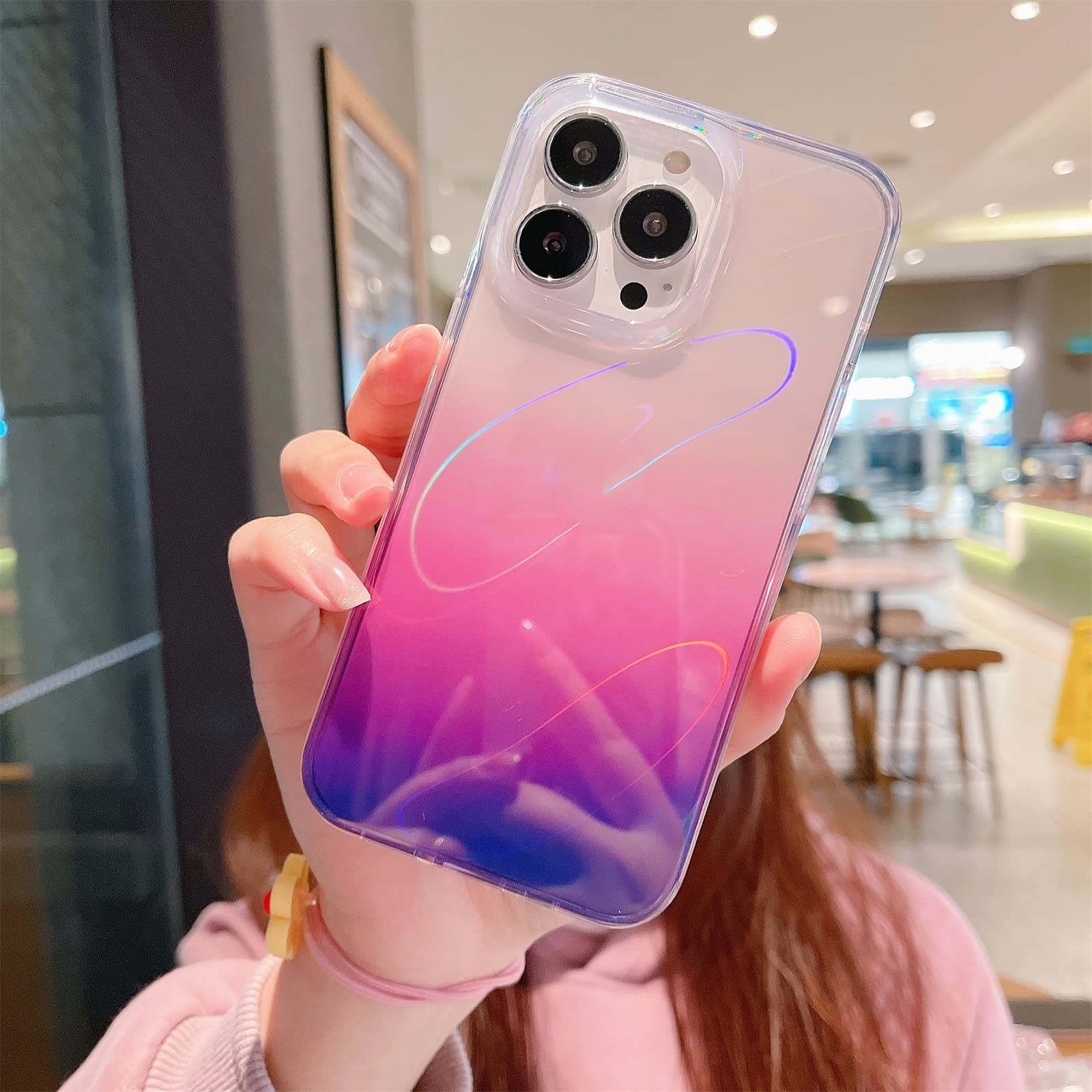 Amazon.co.jp: 色が変わるクリアケース Iphone 14 Pro Max 虹色ケース