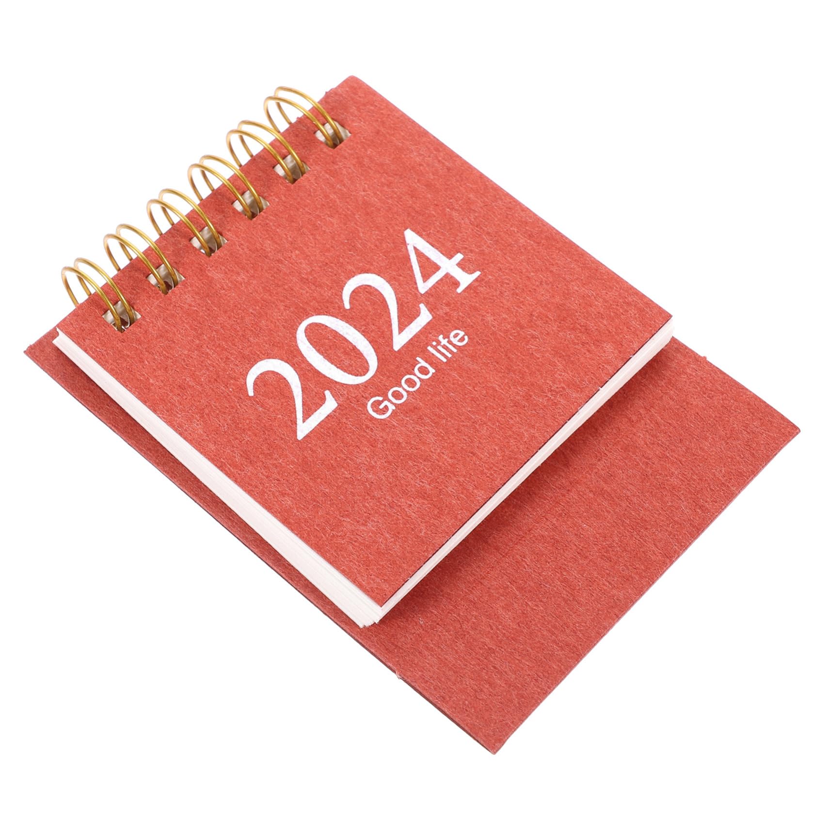 Calendario da Scrivania Mini Spiralato Rosso Decorativo Planner Mensile Compatto per Ufficio Casa Calendario Settimanale Tavolo con Spazio per Appunti e Disegni