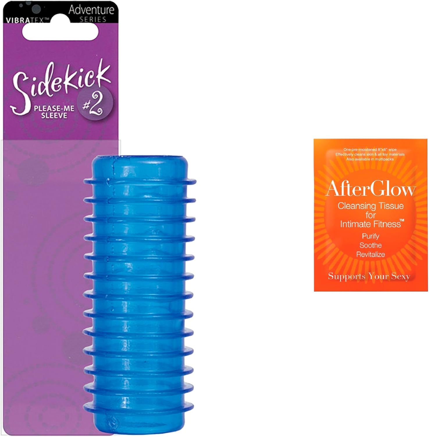 Bundle2 Items Vibratex Sidekick 2 Blue, 5Pack Toy Cleaner 3295X Health