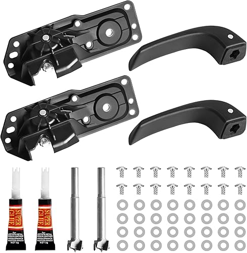 FAERSI Mecanismo de pestillo de manija de puerta de coche resistente, montaje de cerradura de puerta interior de metal negro, pieza de repuesto de