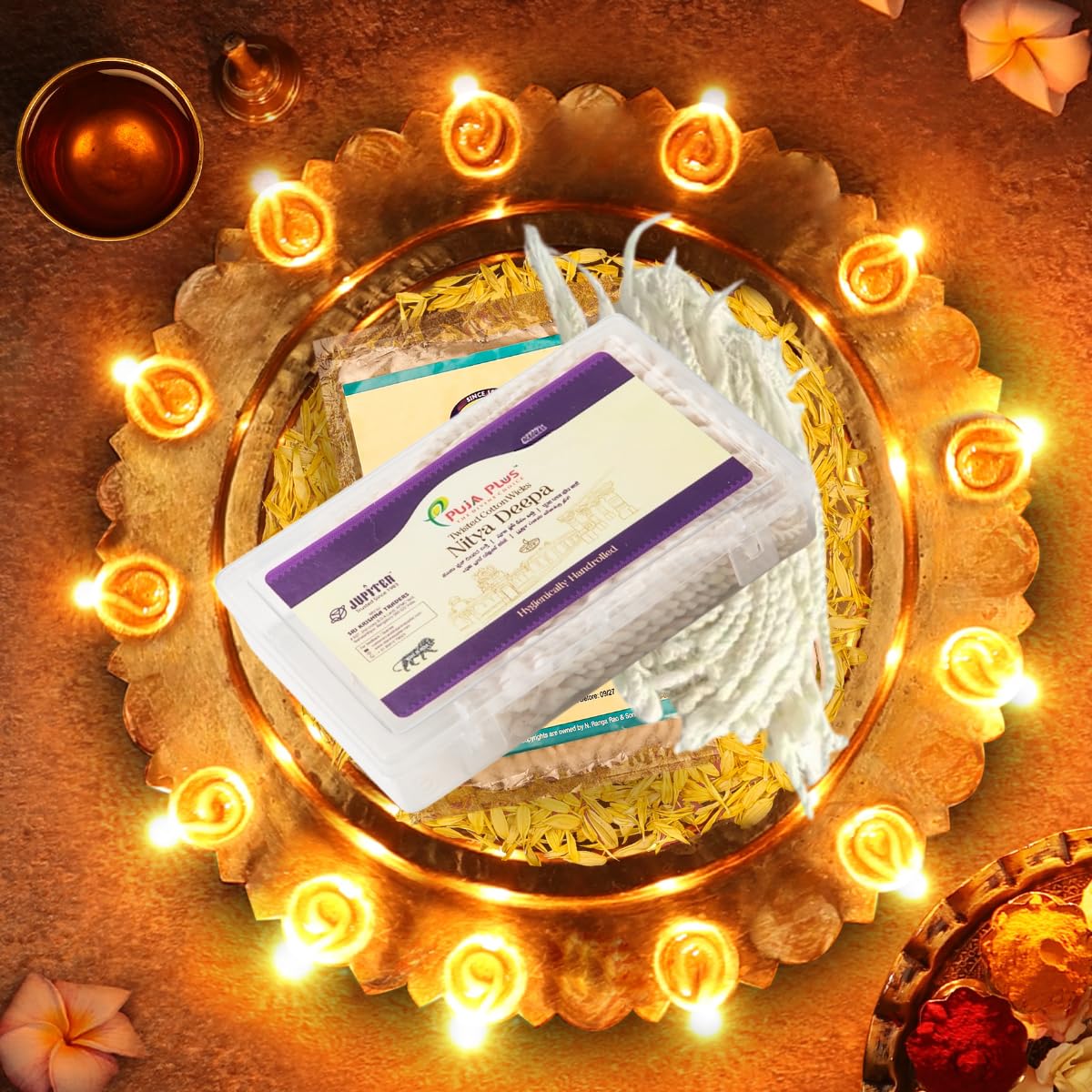 Handmade Cotton Wicks for Diya & Aarti - Pack of 360 -5 Handmade Cotton Wicks for Diya & Aarti - Pack of 360 -5