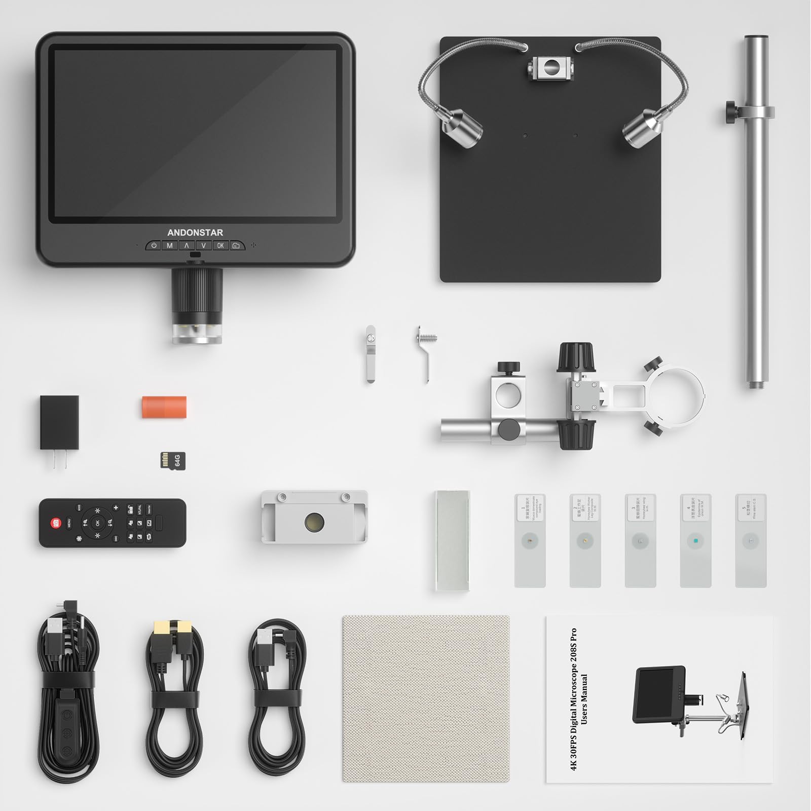 Andonstar Microscopio digital HDMI AD208S Pro 4K 30FPS